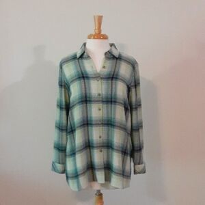 J. Jill Button-down Plaid Top